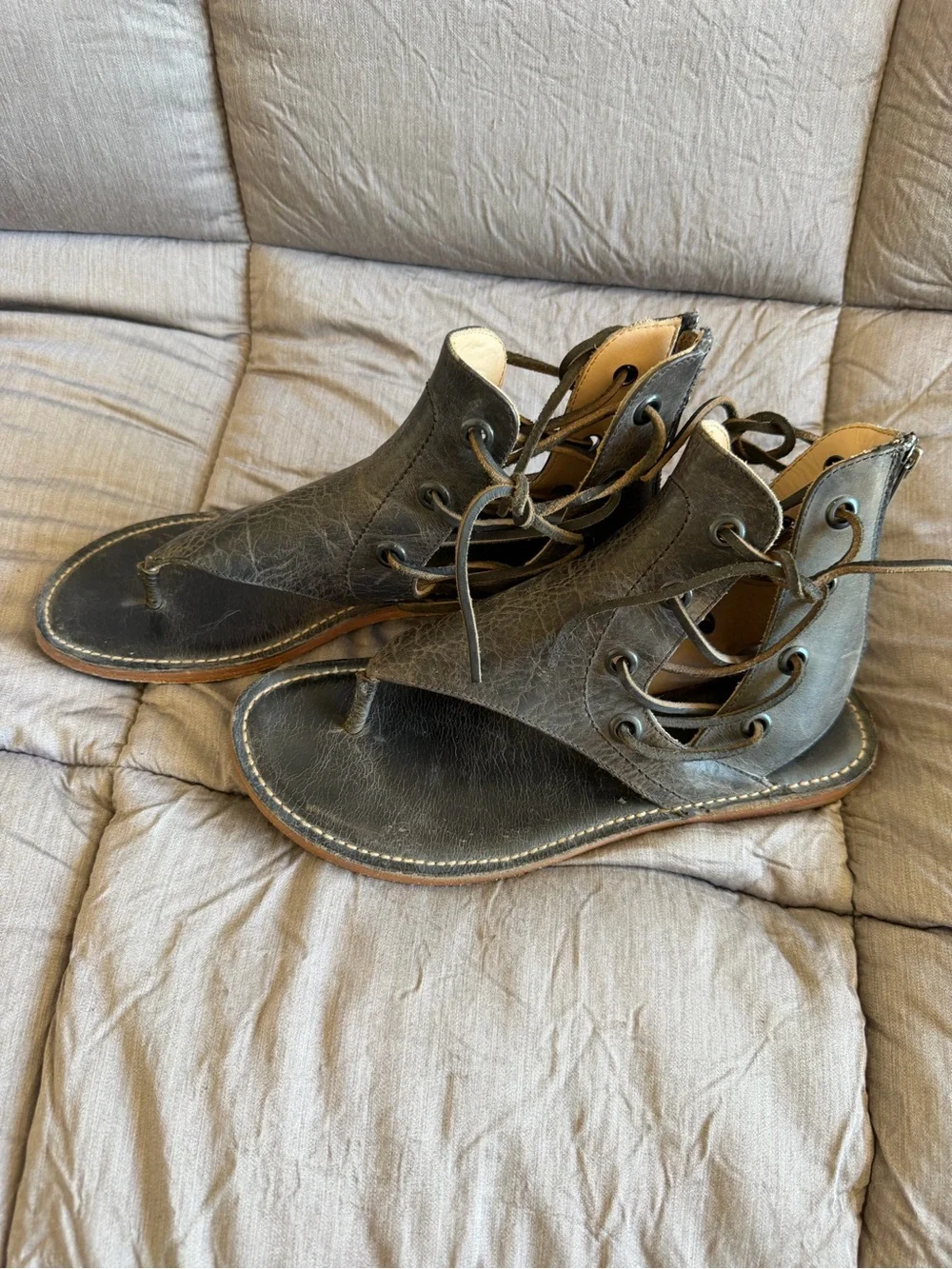 Baske X Free People California Nomad Brown Leather Gladiator Sandal